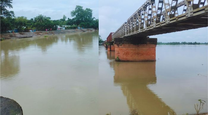 বিপদসীমার উপরে প্রবাহিত হচ্ছে নদের পানি