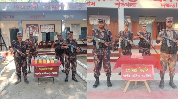 সাতক্ষীরায় পৃথক অভিযানে অবৈধ ভারতীয় মালামাল জব্দ