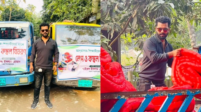 শীতপ্রবাহে অসহায় শিক্ষার্থীদের পাশে দাঁড়ালেন খায়রুল ইসলাম রোমান