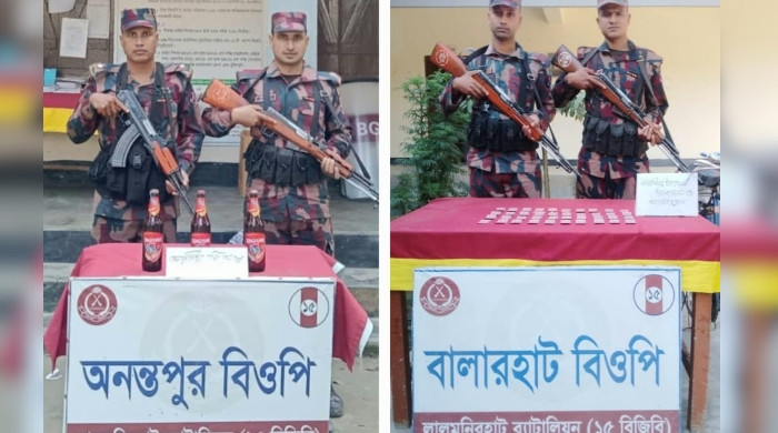 বিজিবি’র অভিযান কুড়িগ্রামে ভারতীয় মাদক ও মদ জব্দ
