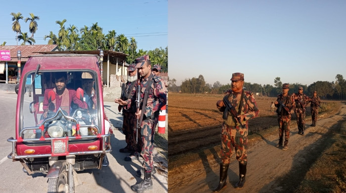 কুড়িগ্রামে আইন শৃঙ্খলা পরিস্থিতি নিয়ন্ত্রণে কঠোর অবস্থানে বিজিবি