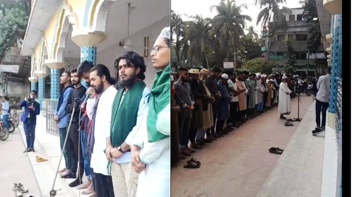 ঝালকাঠিতে হাদির গায়েবানা জানাজা অনুষ্ঠিত