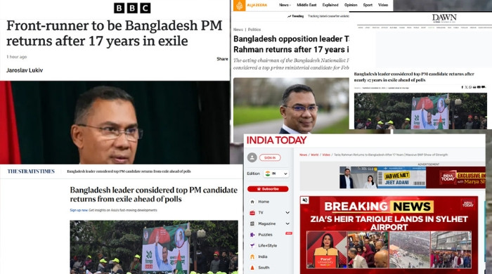 তারেক রহমানের স্বদেশ প্রত্যাবর্তনের খবর আন্তর্জাতিক গণমাধ্যমে