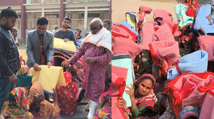 ফুলবাড়ীতে দুই শতাধিক অসহায় মানুষের মাঝে কম্বল বিতরণ