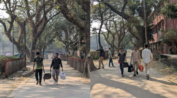 ভোটের টানে হল ছাড়ছেন ঢাকা কলেজ শিক্ষার্থীরা