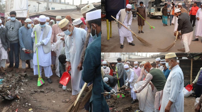 শার্শায় নিজ হাতে বাজার ও রাস্তা পরিষ্কার করলেন নবনির্বাচিত এমপি