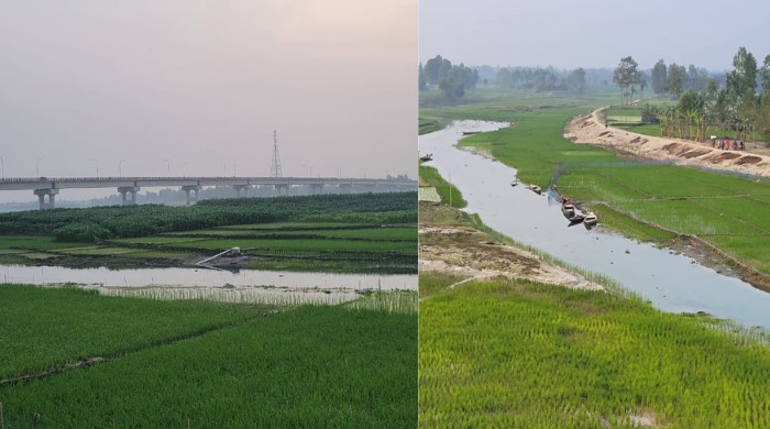 শুকিয়ে যাওয়া ধরলা নদীর বুকে এখন সবুজের স্বপ্ন